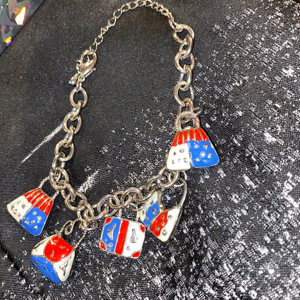 Red, White, and Blue charm bracelet